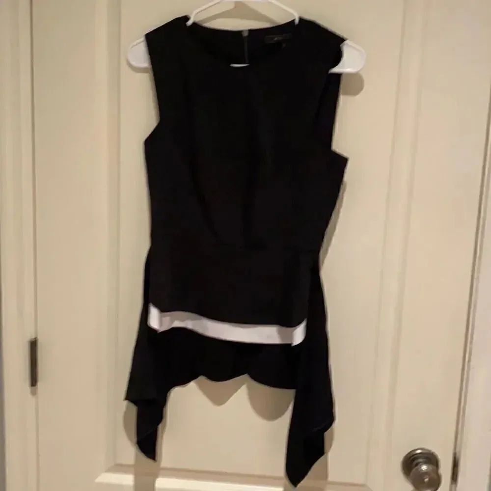 BCBG Maxazria sleeveless blouse with tails XS